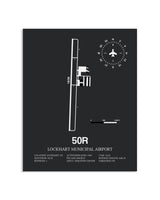 Gray Framed Lockhart Municipal Airport layout wall art poster