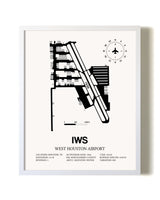 West Houston Airport airport map poster in oak frame