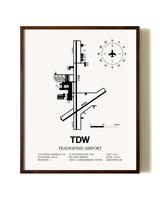 Tradewind Airport aviation print in walnut frame