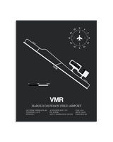 Gray Framed Harold Davidson Field Airport layout wall art poster