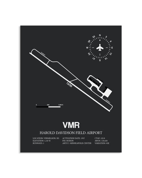 Gray Framed Harold Davidson Field Airport layout wall art poster
