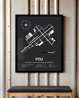 Frame color options for Hudson Valley Regional Airport Wall Art