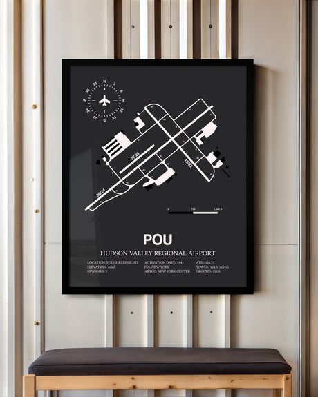 Frame color options for Hudson Valley Regional Airport Wall Art