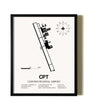 Framed Cleburne Regional Airport wall art poster in black frame