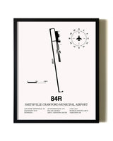 Framed Smithville Crawford Municipal Airport wall art poster in black frame