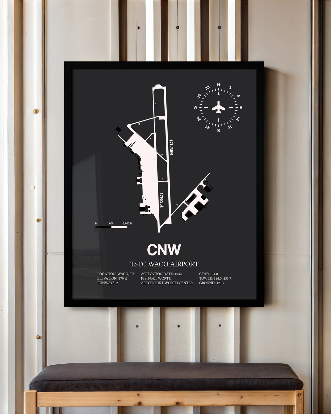 Frame color options for TSTC Waco Airport Wall Art