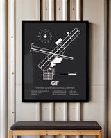 Frame color options for Winter Haven Regional Airport Wall Art