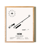 Homer Airport framed print in natural wood frame