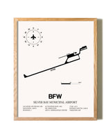 Silver Bay Municipal Airport framed print in natural wood frame