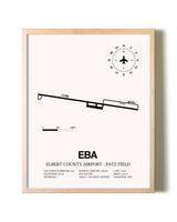 Elbert County Airport-Patz Field framed wall art in white frame