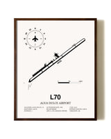 Agua Dulce Airport aviation print in walnut frame