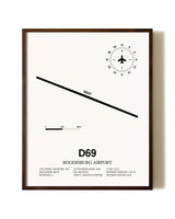 Rogersburg Airport aviation print in walnut frame