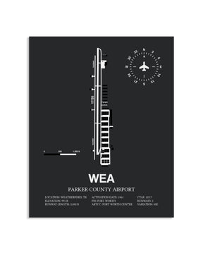 Gray Framed Parker County Airport layout wall art poster