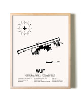 General William J. Fox Airfield framed wall art in white frame