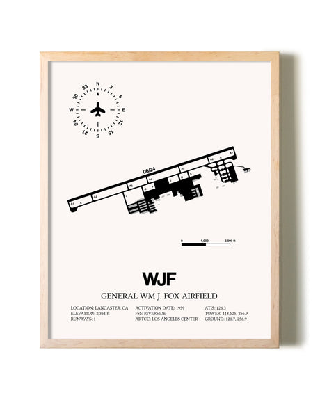 General William J. Fox Airfield framed wall art in white frame