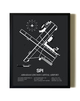Unframed Abraham Lincoln Capital Airport map print poster