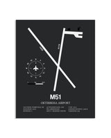Gray Framed Oktibbeha Airport layout wall art poster