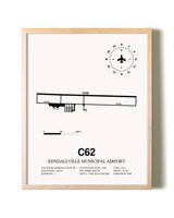 Kendallville Municipal Airport framed wall art in white frame