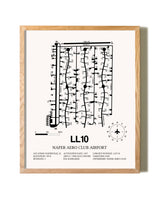 Naper Aero Club Airport framed print in natural wood frame