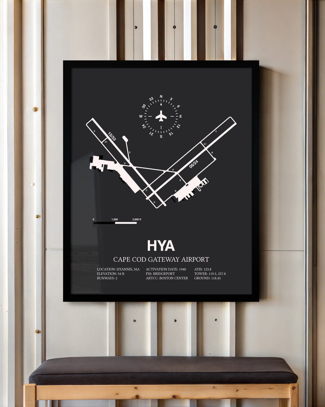 Frame color options for Cape Cod Gateway Airport Wall Art