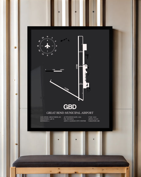 Frame color options for Great Bend Municipal Airport Wall Art