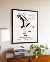 Sebring Regional Airport aviation wall décor in black wood frame