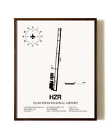 False River Regional Airport aviation print in walnut frame