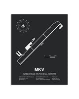 Gray Framed Marksville Municipal Airport layout wall art poster