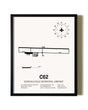Framed Kendallville Municipal Airport wall art poster in black frame
