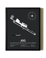 Unframed Waltrip Williamsburg Executive Airport map print poster