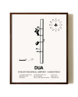 Durant Regional Airport-Eaker Field aviation print in walnut frame