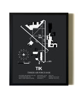 Unframed Tinker Air Force Base map print poster