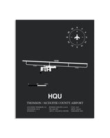 Gray Framed Thomson / McDuffie County Airport layout wall art poster