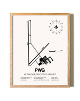 McGregor Executive Airport framed print in natural wood frame