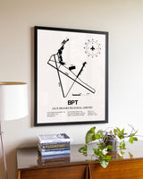 Jack Brooks Regional Airport aviation wall décor in black wood frame