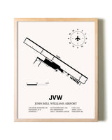 John Bell Williams Airport framed wall art in white frame