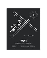 Gray Framed Barrow County Airport layout wall art poster