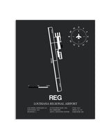 Gray Framed Louisiana Regional Airport layout wall art poster