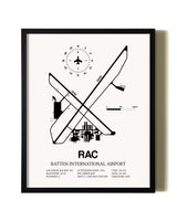 Framed Batten International Airport wall art poster in black frame