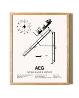 Double Eagle II Airport framed print in natural wood frame
