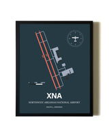 Slate Framed Northwest Arkansas National Airport wall art poster in black frame