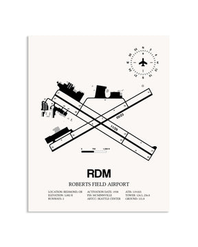 Gray Roberts Field Airport framed poster displayed in an airplane hangar