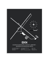 Gray Framed Elkins-Randolph County Airport-Jennings Randolph Field layout wall art poster