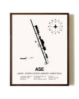 Aspen-Pitkin County Airport / Sardy Field aviation print in walnut frame