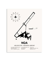 Gray Millington / Memphis Airport framed poster displayed in an airplane hangar