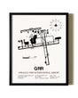 Framed Gerald R. Ford International Airport wall art poster in black frame