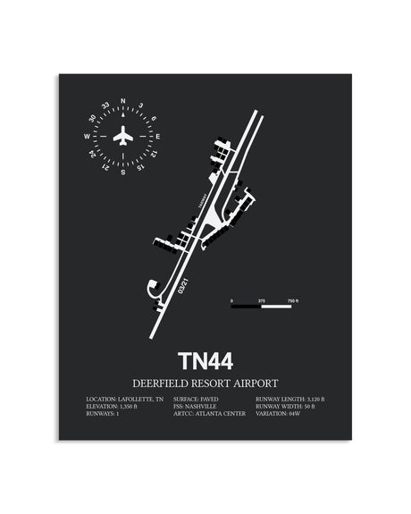 Gray Framed Deerfield Resort Airport layout wall art poster