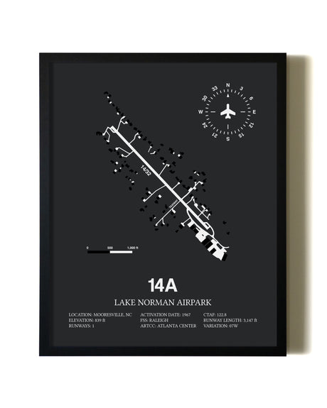 Unframed Lake Norman Airpark map print poster