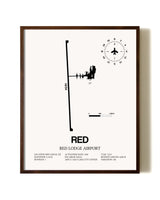 Red Lodge Airport aviation print in walnut frame