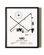 Framed Smith Field Airport wall art poster in black frame